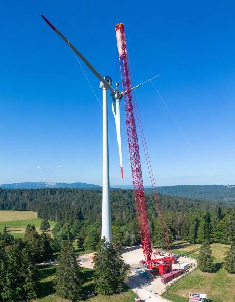 Nacelle sur chenilles Liebherr LR 11000 et LR 1700-1.0, Suisse